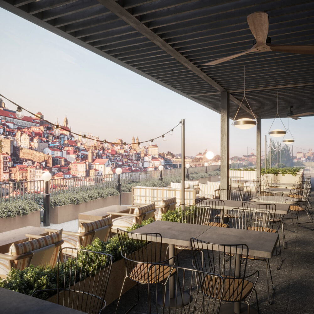 The Rebello Hotel rooftop with a view