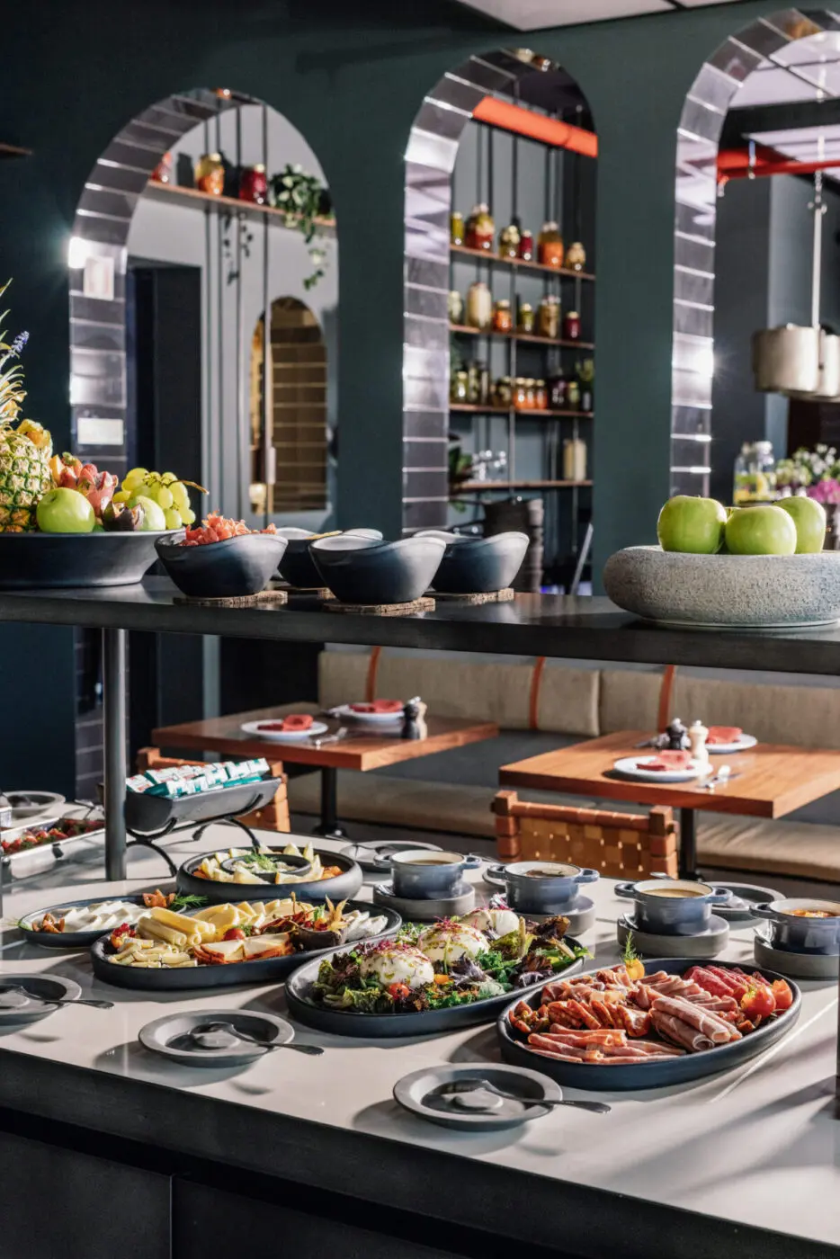 Breakfast on display at Pot&Pan restaurant